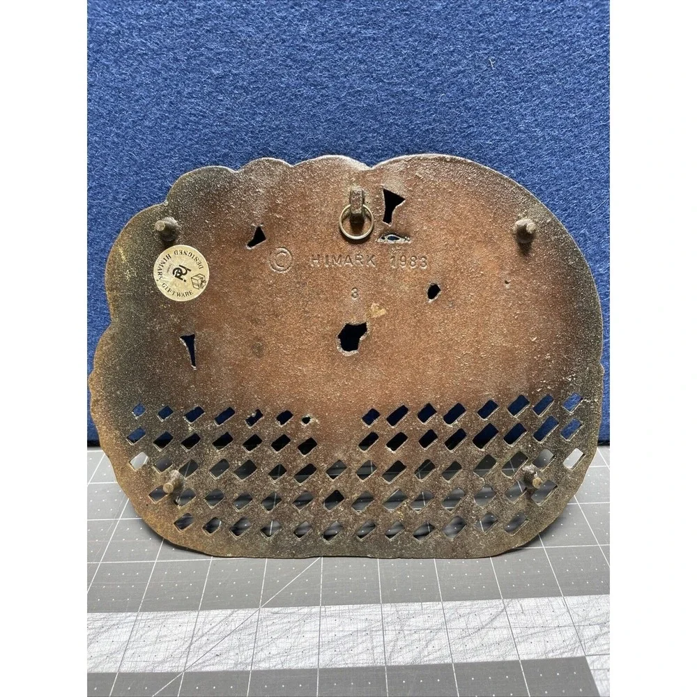 CastIron Copper-tone Fruit Basket Pineapple Metal Trivet Wall Hanger Himark 1983